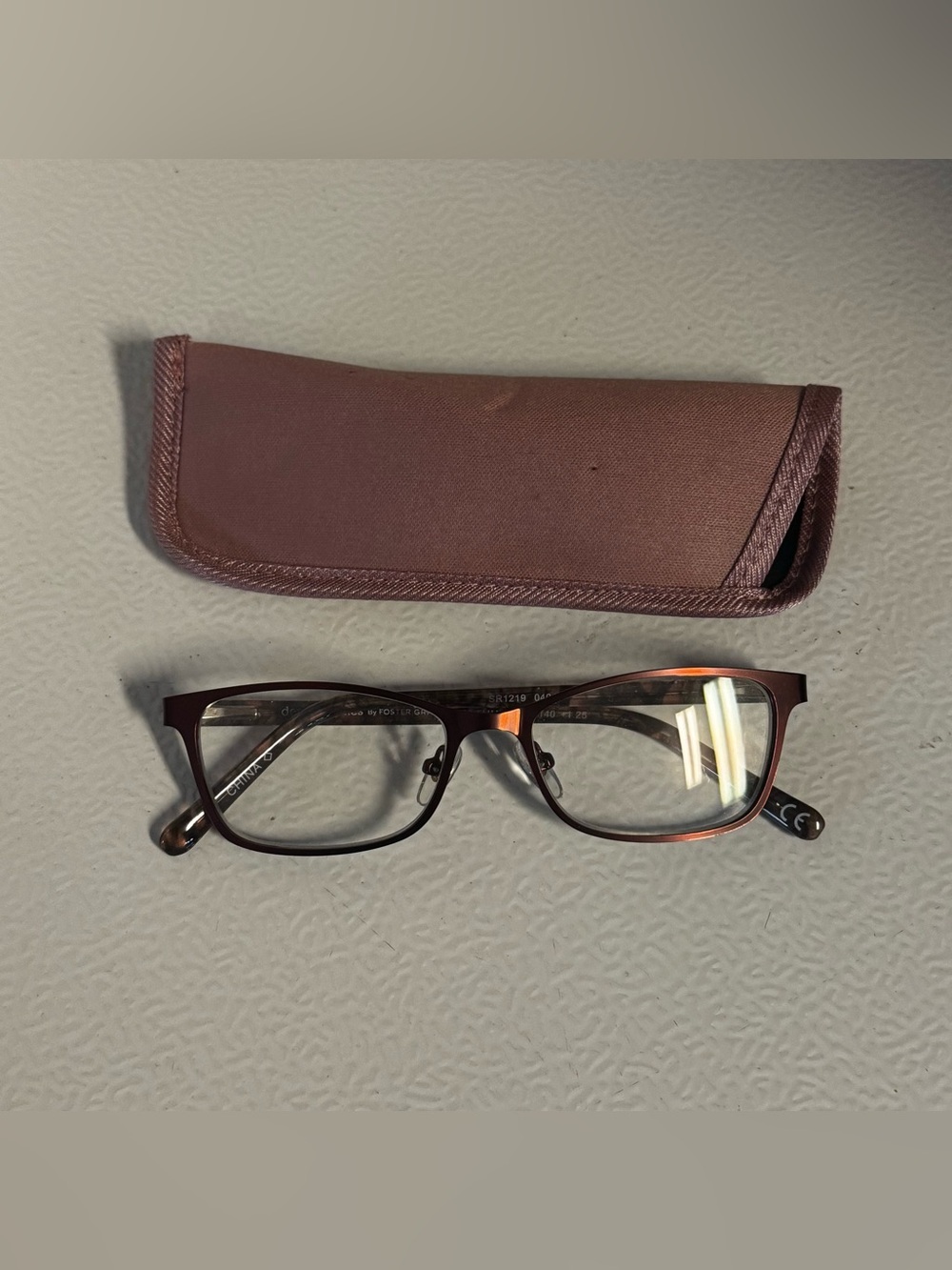 Brown Tortoiseshell Rectangular +1.25 Reading Glasses with Case